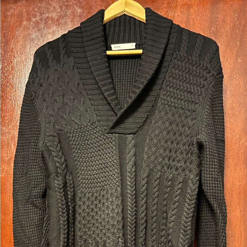 Men’s Ons Black 100% Merino Wool Sweater